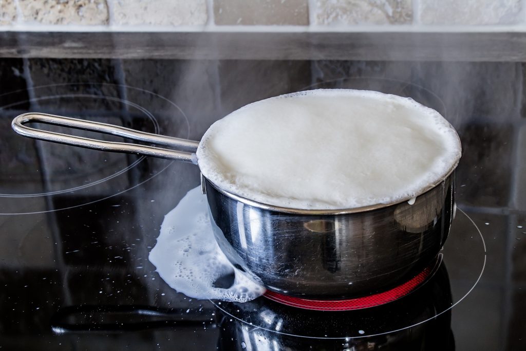Pan boiling over on hob