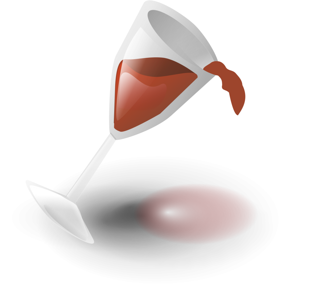Cartoon wine glass spilling