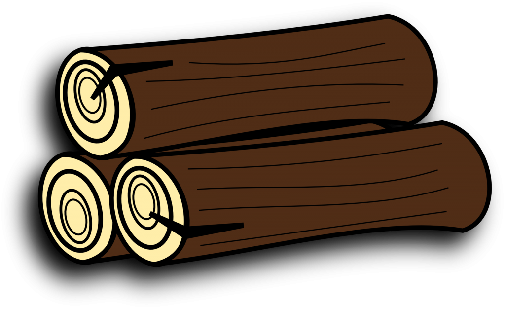 Cartoon pile of wood logs