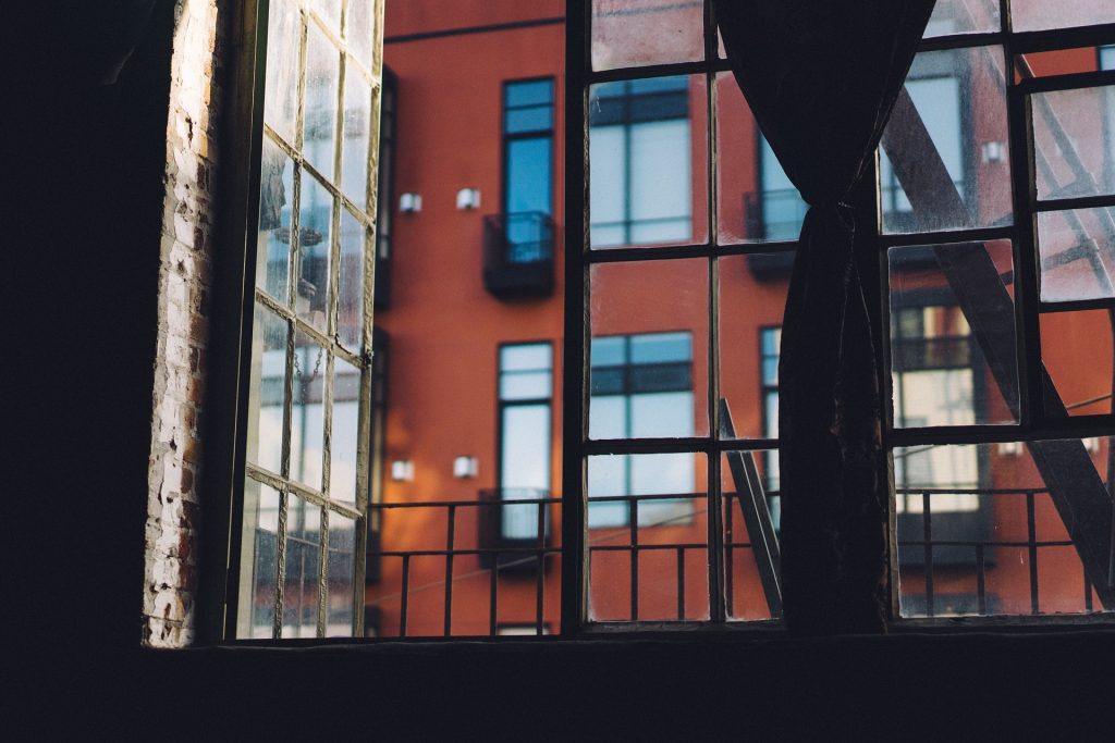 Open window in block of flats