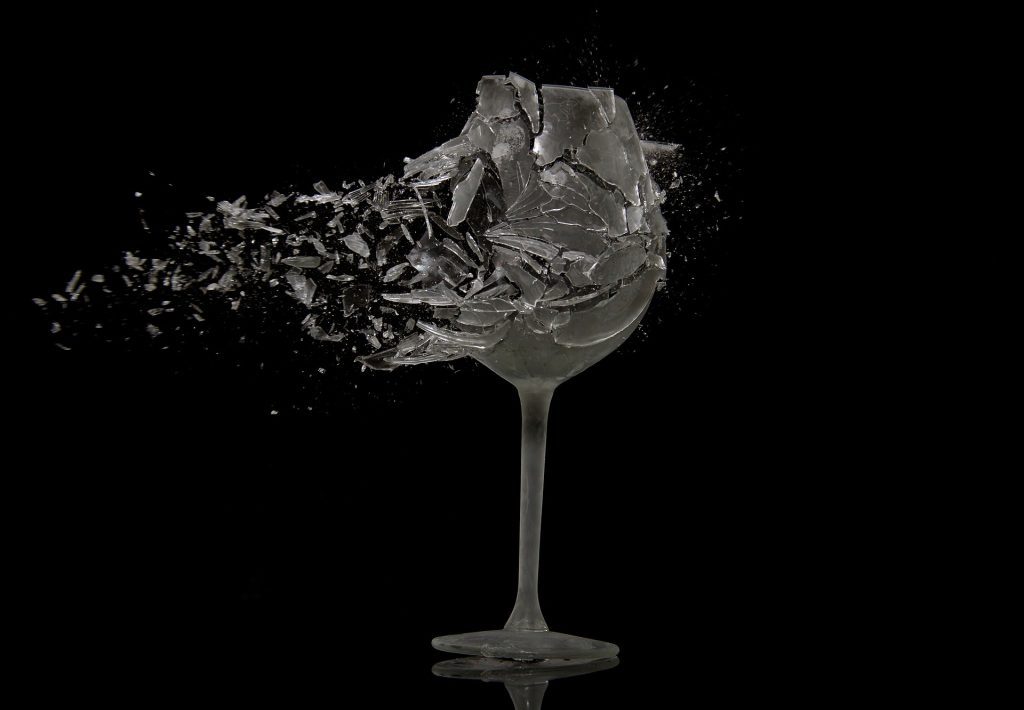 Smashing wine glass