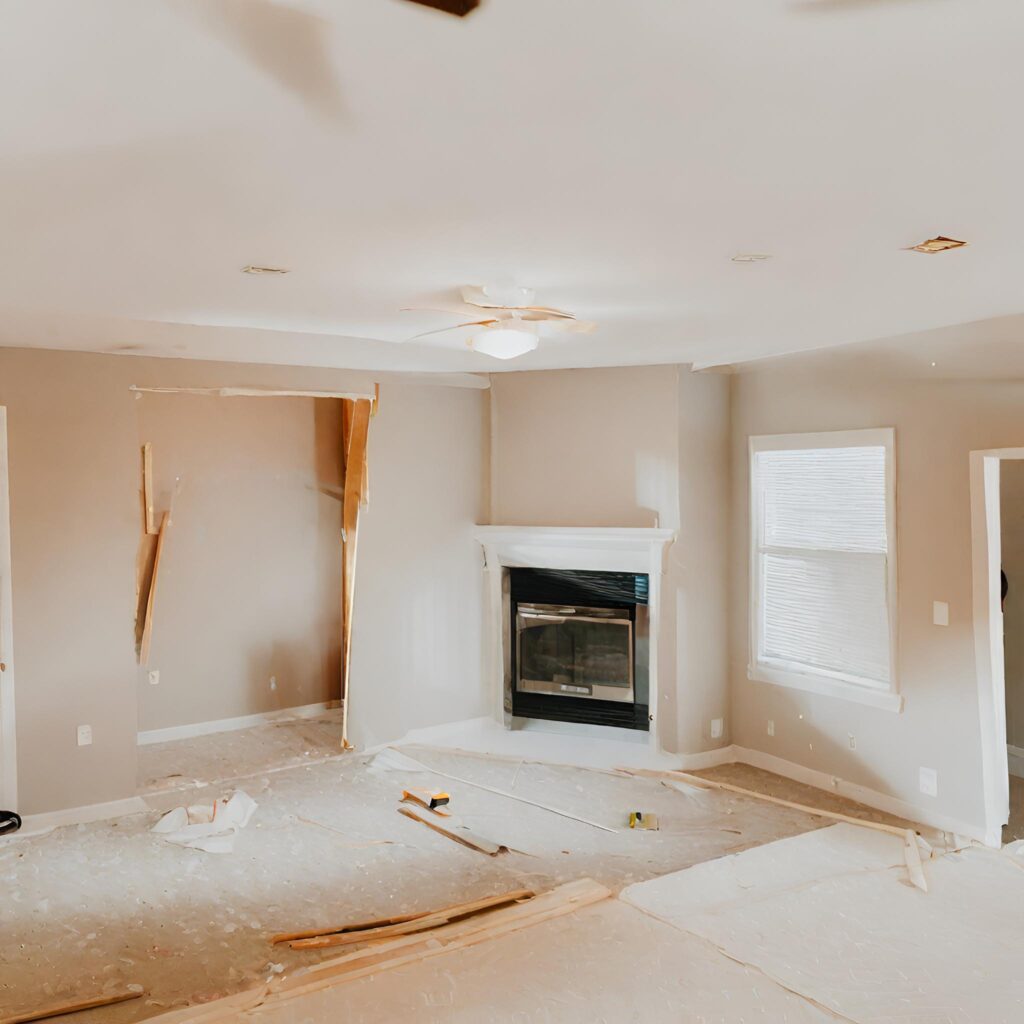 A room being redecorated