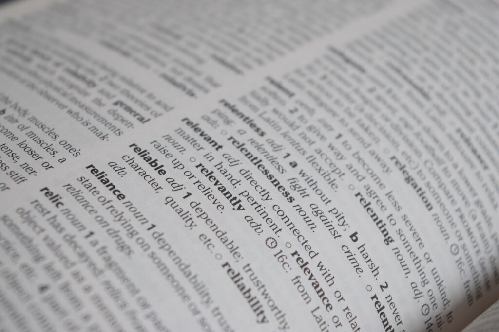 A dictionary open on the section for 'reliable'